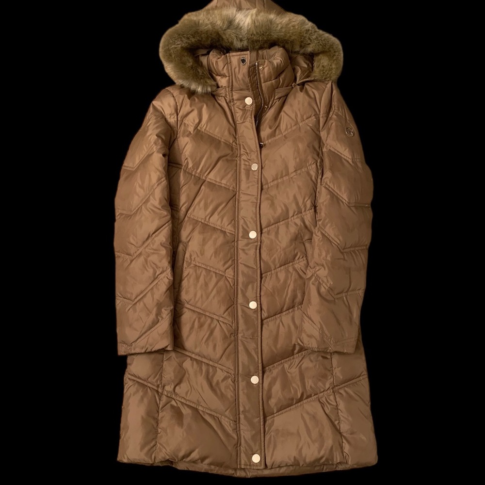 Michael Kors Quilted Puffer Coat Camel Faux Fur [USED]
｜XS